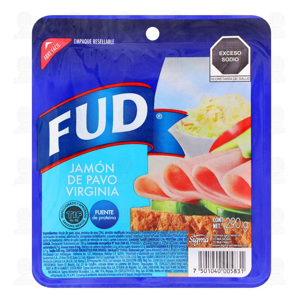 FUD · Jamón de pavo virginia (16 un)