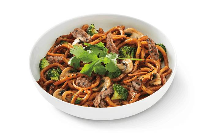 Japanese Pan Noodles with Marinated Steak