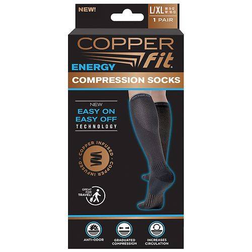 Copper Fit Energy Compression Socks L/XL - 1.0 pr