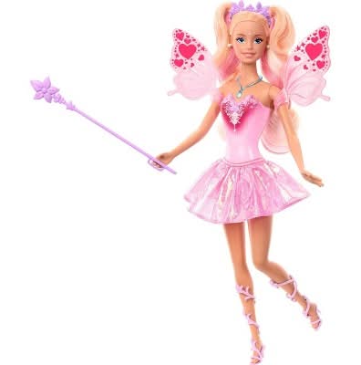Barbie Fantasy Fairy Doll With Color Change Wings & Outfit, 11.5 In (2 ct)