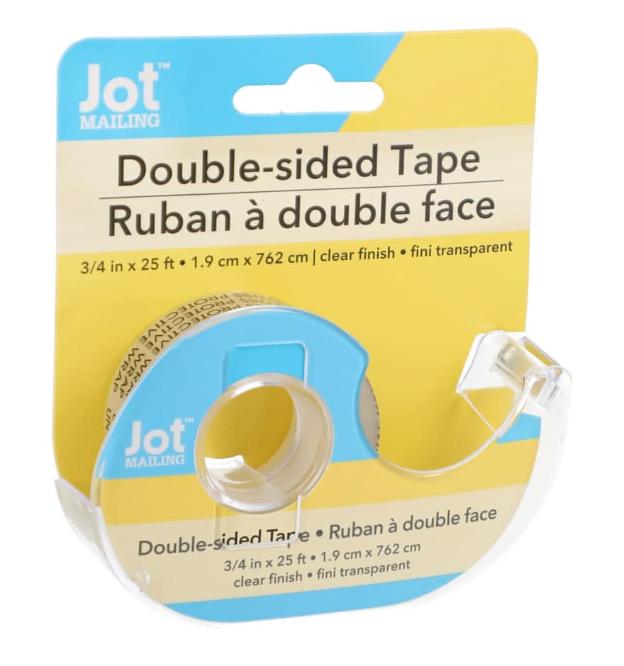 Jot Double-Sided Tape Rolls, 3/4x300 in, Clear
