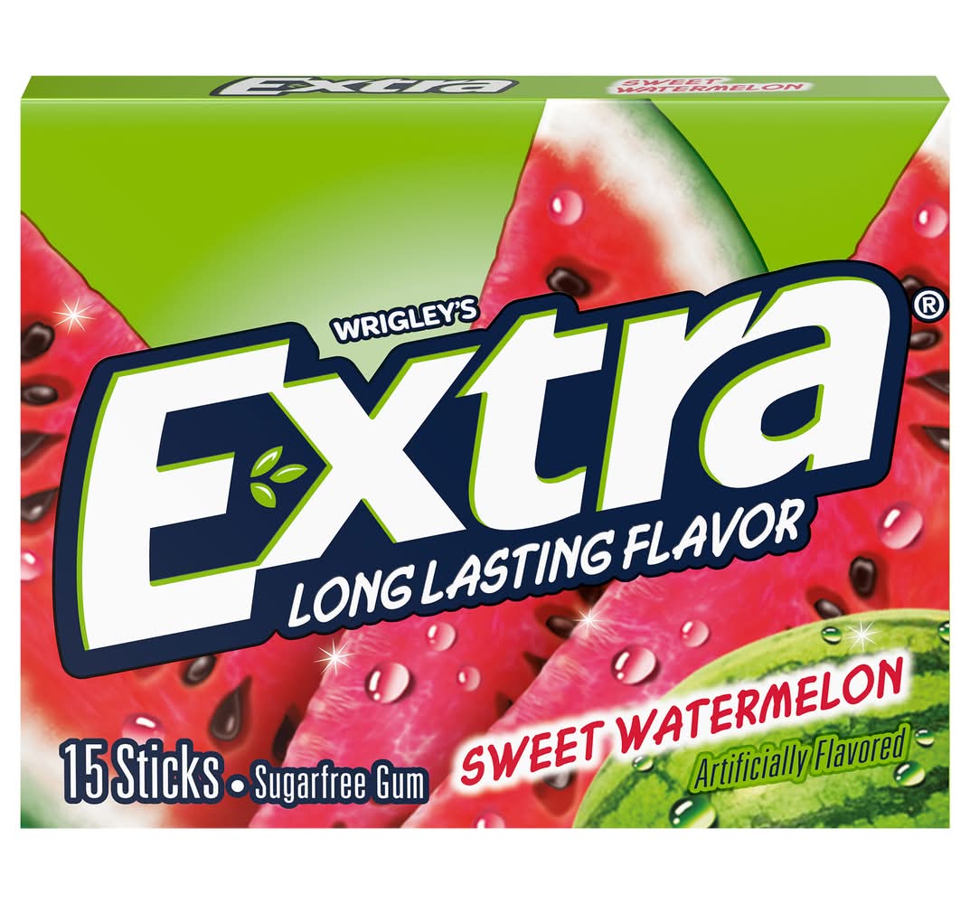 Extra Sugar Free Chewing Gum, Sweet Watermelon (15 ct)