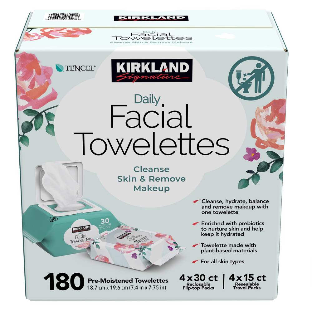 Kirkland Signature Lingettes Pour Le Visage à Usage Quotidien (180 unités) - Daily Facial Towelettes (180 units)