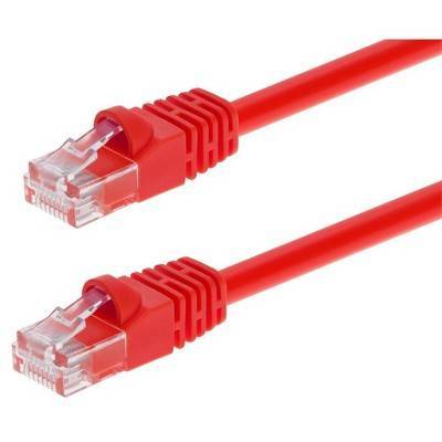 Monoprice Cat6 Ethernet Patch Cable - 25Feet - Red | Network Internet Cord - RJ45, Stranded, 550Mhz, UTP, Pure Bare Copper Wire, Crossover, 24AWG