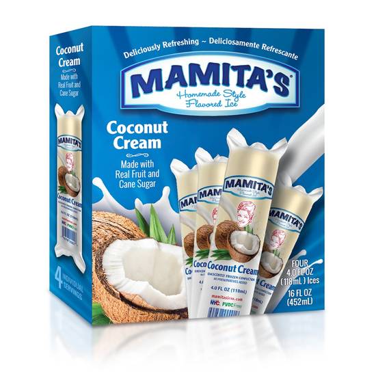 Mamita's Coconut Cream Flavored Ice (4 x 4 fl oz)