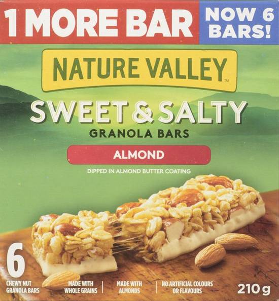 Nature valley barres aux amandes sucrées et salées de val naturemc (6 barres x 35 g, 210 g) - sweet & salty almond granola bars (6 units)