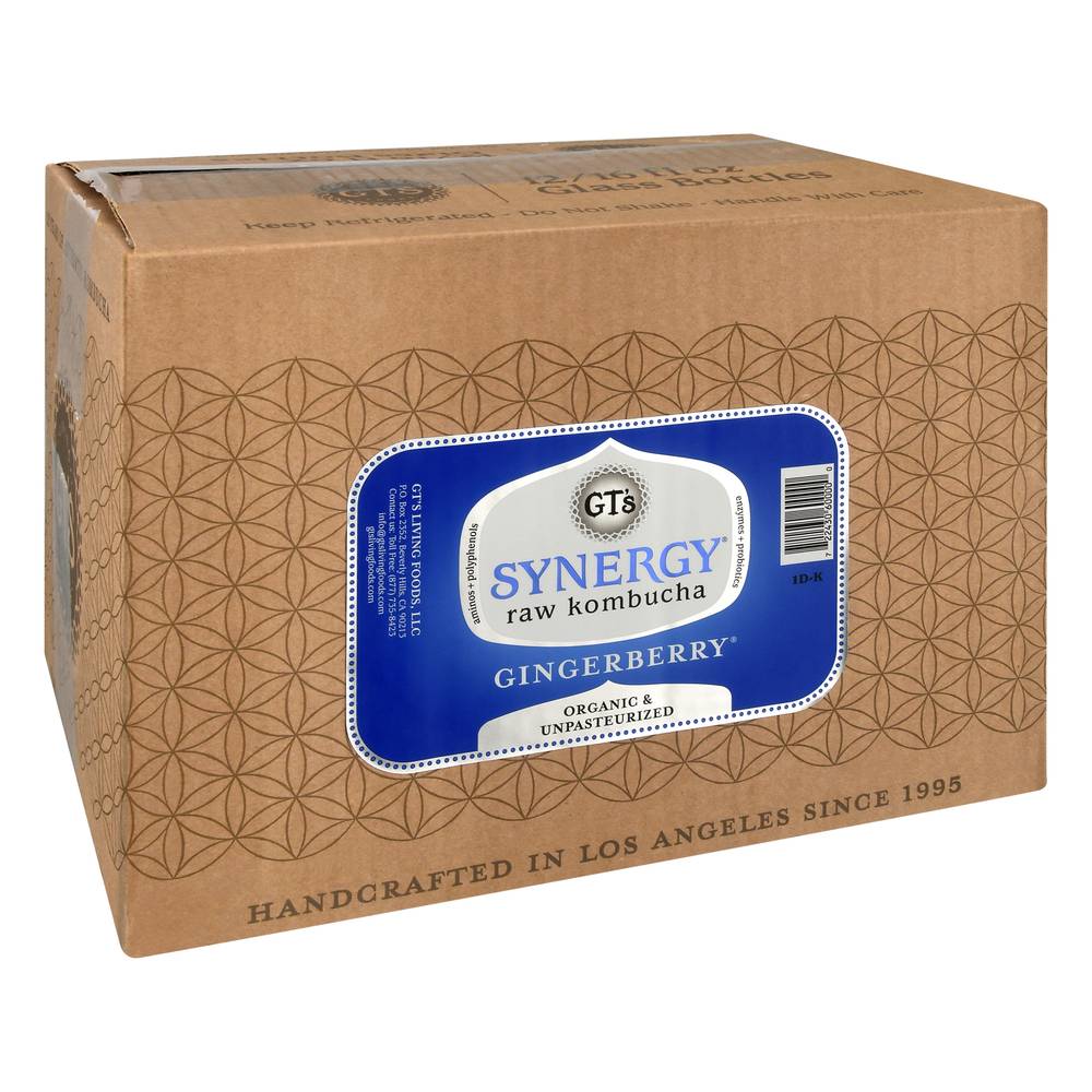 Gt's Synergy Gingerberry Raw Kombucha (12 ct, 192 fl oz)