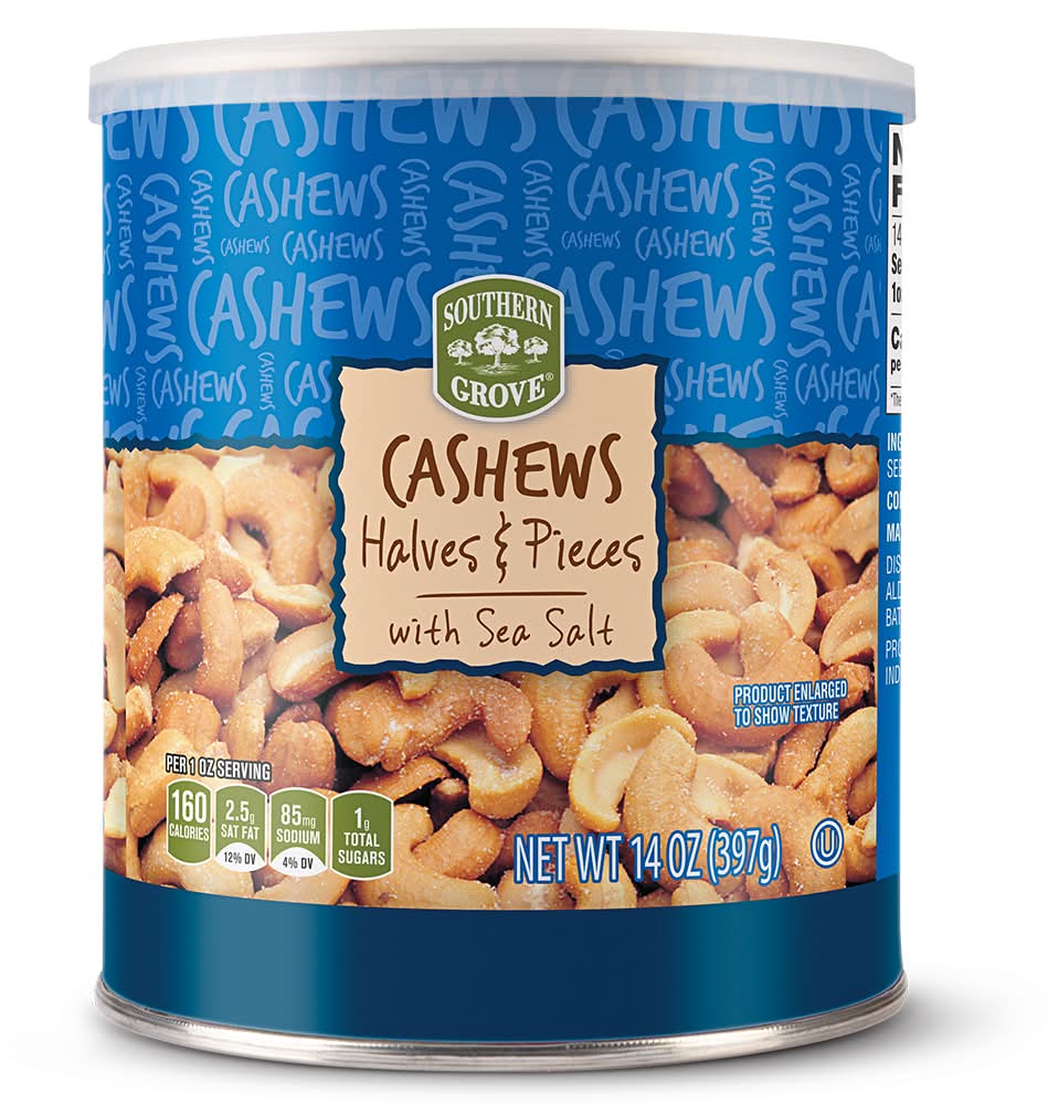 Southern Grove Halves & Pieces Cashews, Sea Salt (14 oz)