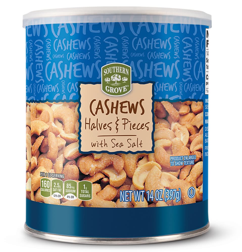 Southern Grove Halves & Pieces Cashews, Sea Salt (14 oz)