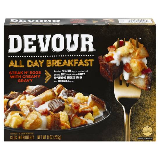 Devour All Day Breakfast Steak N' Eggs With Creamy Gravy (9 oz)