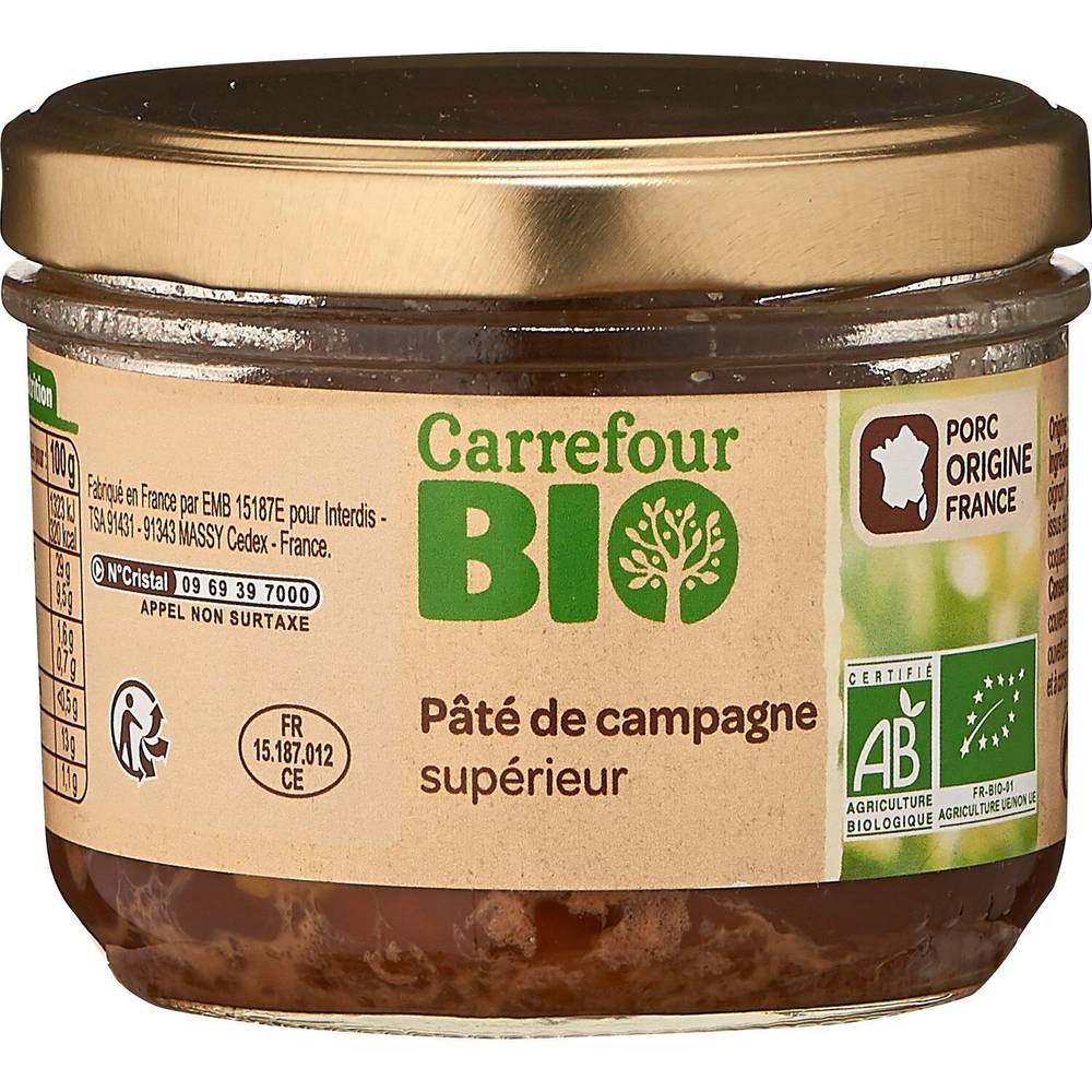 Carrefour Bio - Pâté bio de campagne supérieur