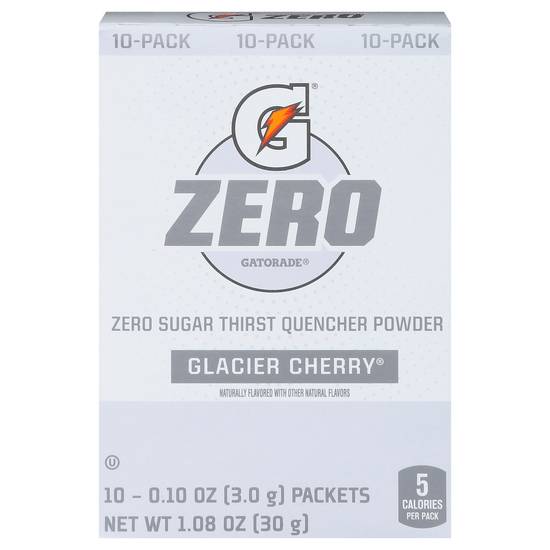 Gatorade Glacier Cherry Zero Sugar Thirst Quencher Powder (10 ct, 0.10 oz)