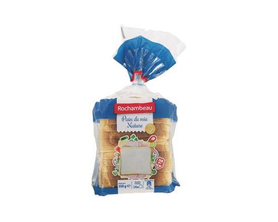 Pain de mie nature grandes tranches ROCHAMBEAU - Sachet de 550g