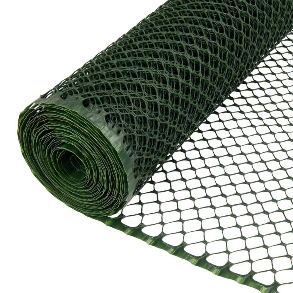 Everbilt 3/4 In. Mesh X 3 Ft. X 25 Ft. Green Plastic Poultry Fence