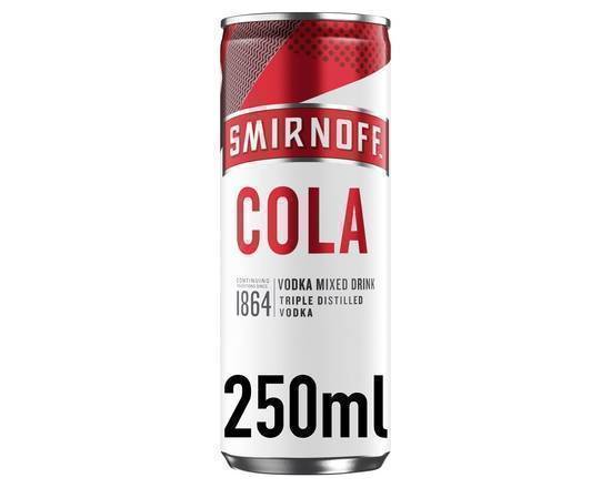 Smirnoff Red Label Vodka & Cola 250ml Ready to Drink Premix Can