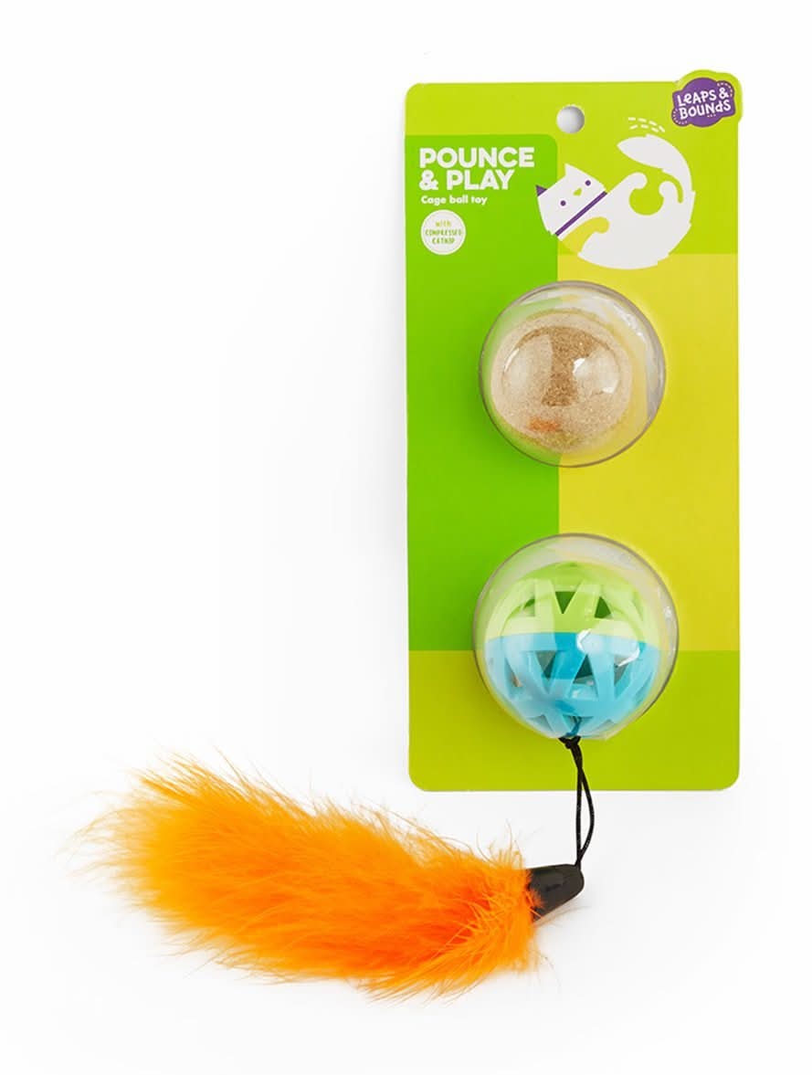 Leaps & Bounds · Pelota con plumas y relleno de catnip para gato