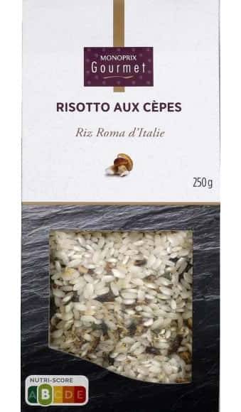 Monoprix Gourmet Risotto Aux Cèpes Au Riz Carnaroli D'Italie Le Paquet De 250 G