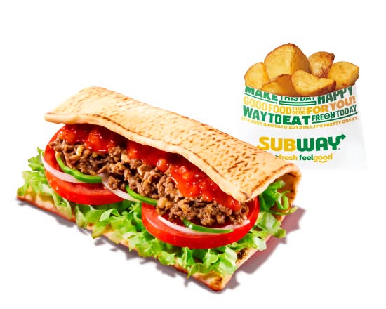 ざく切りサルサタコス (フラットブレッド) ポテト(S)セット Taco Meat & Salsa（Flat Bread） Potato set