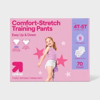up&up Girls' Disposable Training Pants, 4T-5T (70 ct)