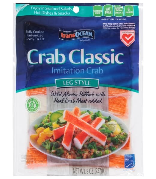 Transocean Crab Classic Leg Style Imitation Crab (8 oz)