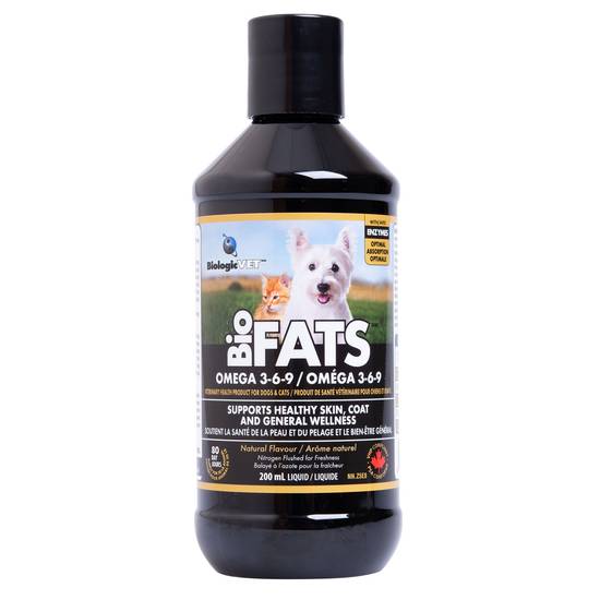 BiologicVET™ BioFATS™ Omega 3-6-9 Liquid Supplement for Dogs & Cats - 1 to 40 Lbs (Size: 200 Ml)