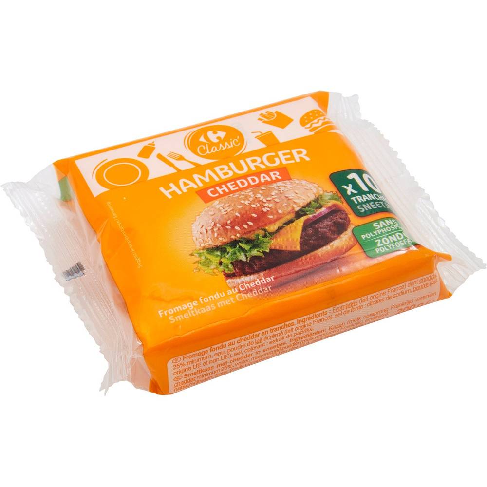 Carrefour - Fromage en tranches à hamburger cheddar