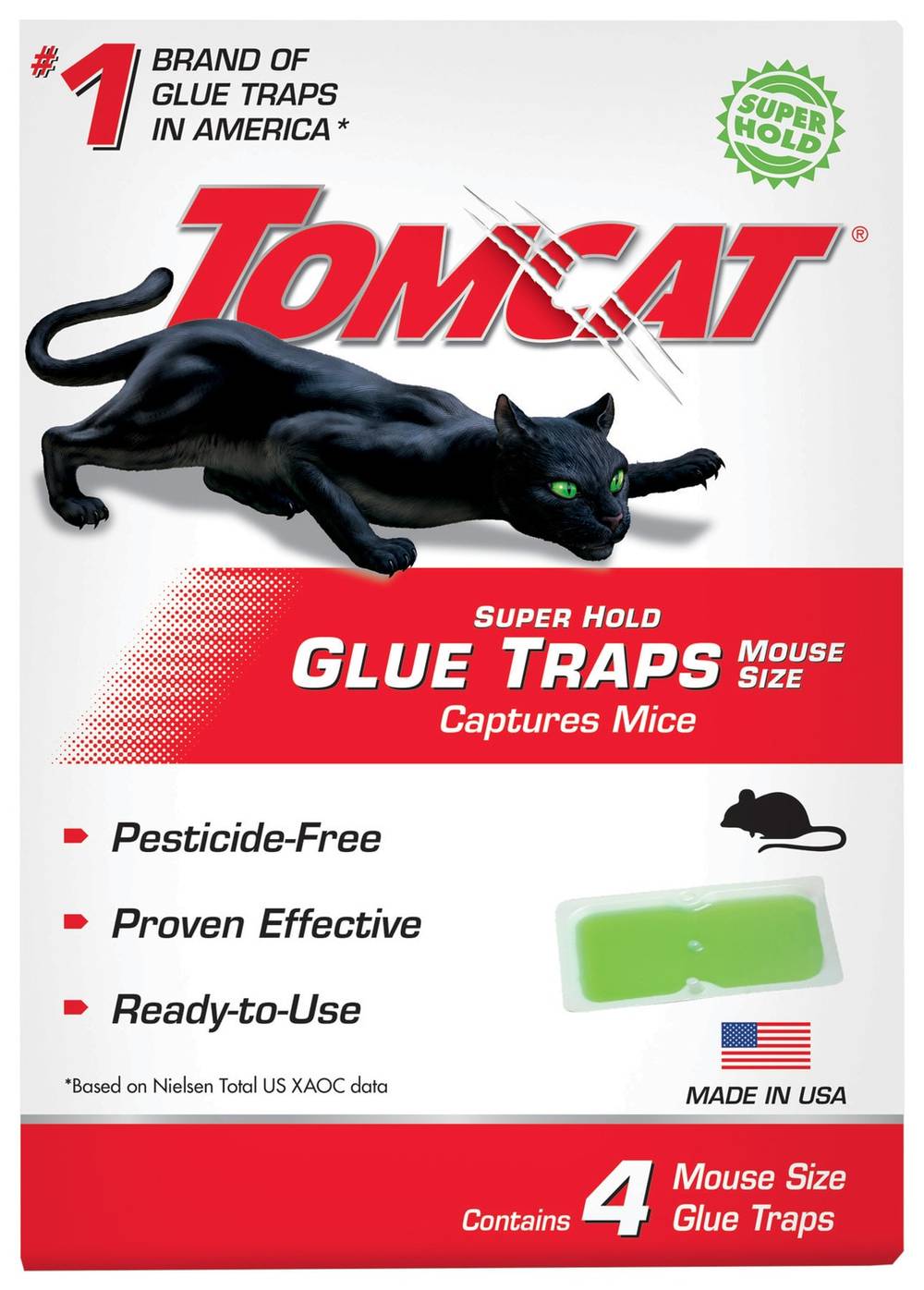 TOMCAT Super Hold Glue Traps, 4 Traps Mouse | 0362710