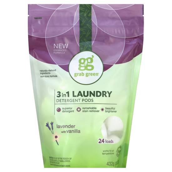 Grab Green Lavender & Vanilla 3 in 1 Laundry Detergent Pods