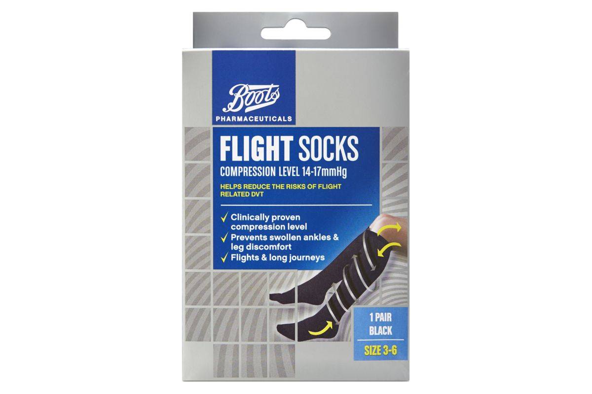 Boots Flight Socks (14-17mmHg) Size 3-6- 1 Pair