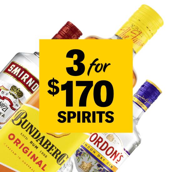 Any 3 Spirits for $170