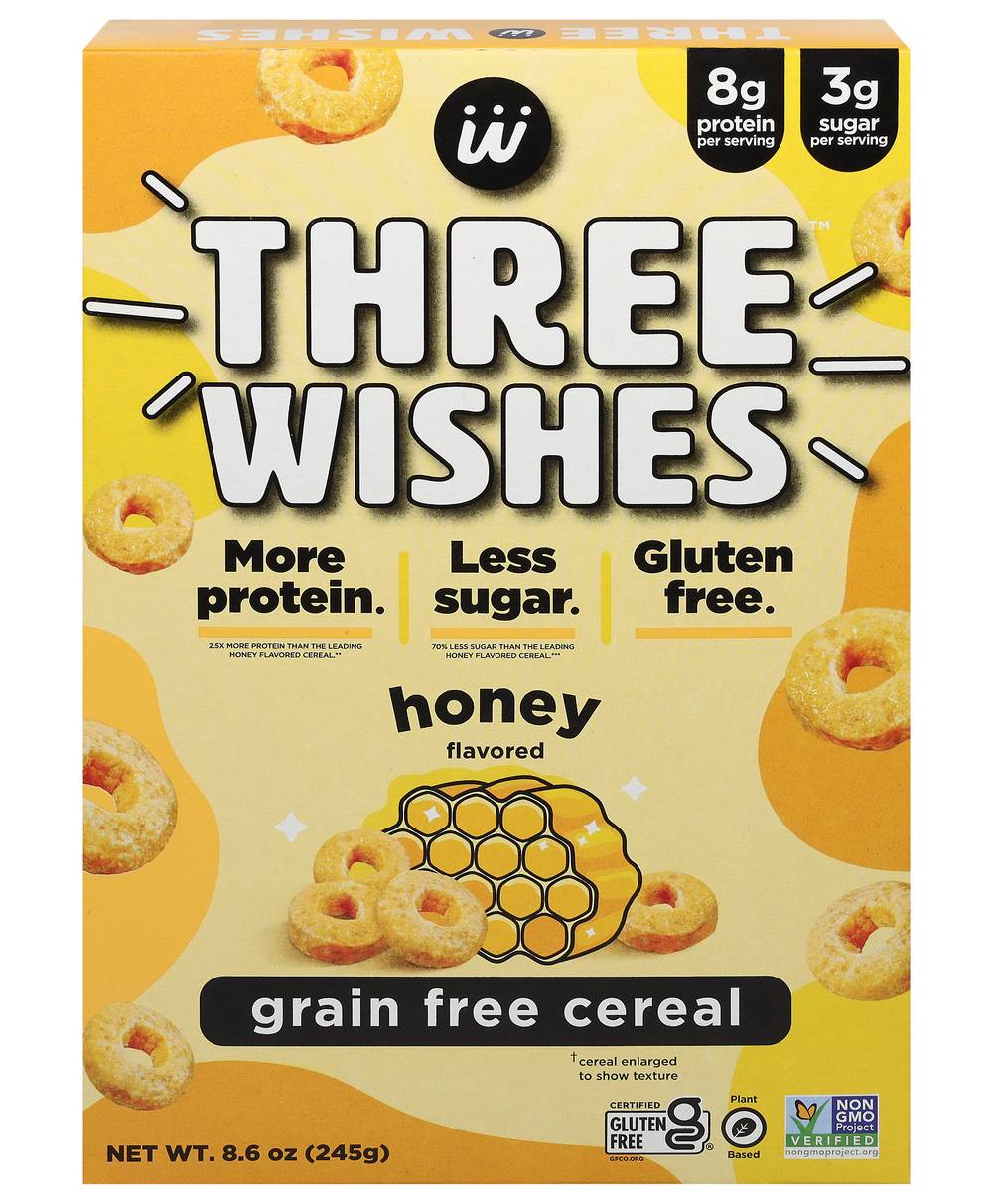 Three Wishes Grain Free Cereal, Honey (8.6 oz)