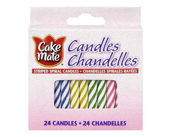 Cake Mate · Cake Mate chandelles spirales rayées (24 bougies) - Striped spiral candles (24 units)