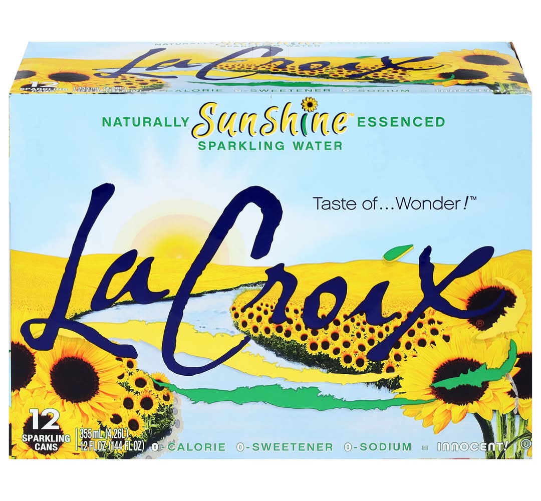 La Croix Naturally Essenced Sparkling Water, Sunshine (12 x 12 fl oz)
