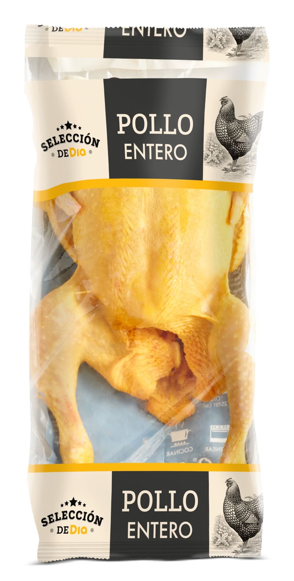 Pollo Entero Amarillo Selección De Dia Bandeja 1.9 Kg Aprox.