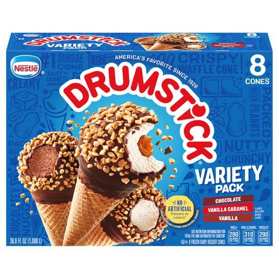 Nestlé Drumstick the Original Sundae Variety Ice Cream Cones (chocolate-vanilla caramel-vanilla)