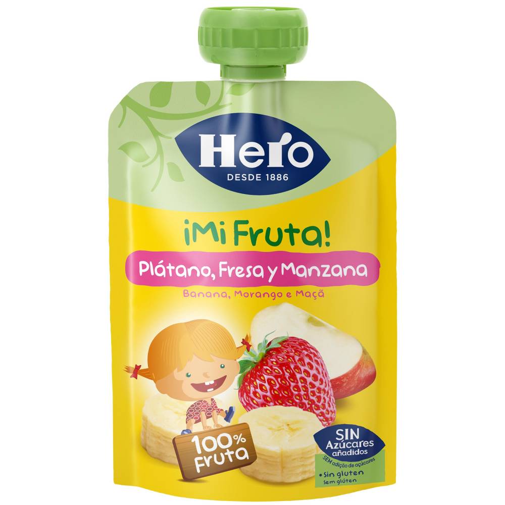 Zumo Hero De Plátano Y Fresa 100Gr