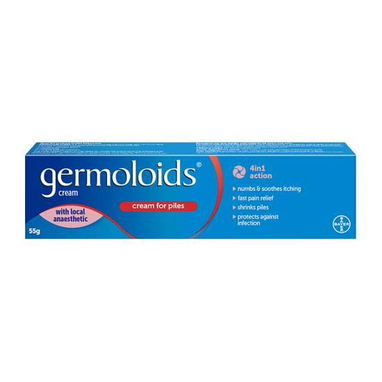 Bayer Germoloids Triple Action Haemorrhoids (piles) Cream (55g)