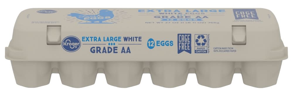 Kroger Cage Free Extra Large Grade Aa White Eggs (12 ct)