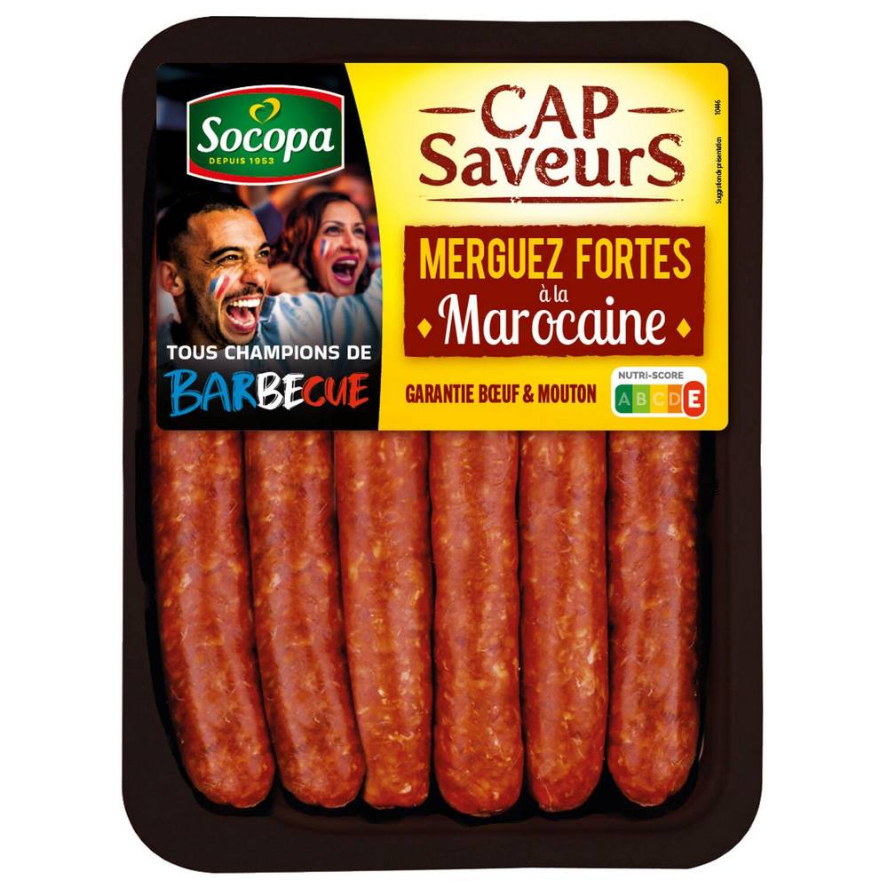 Socopa - Merguez fortes bœuf et mouton à la marocaine (6 pièces)