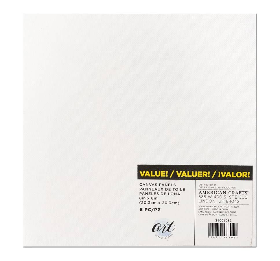Studio 71 Canvas Panels, 8H X 8W, White, 5/Pack (30018689)