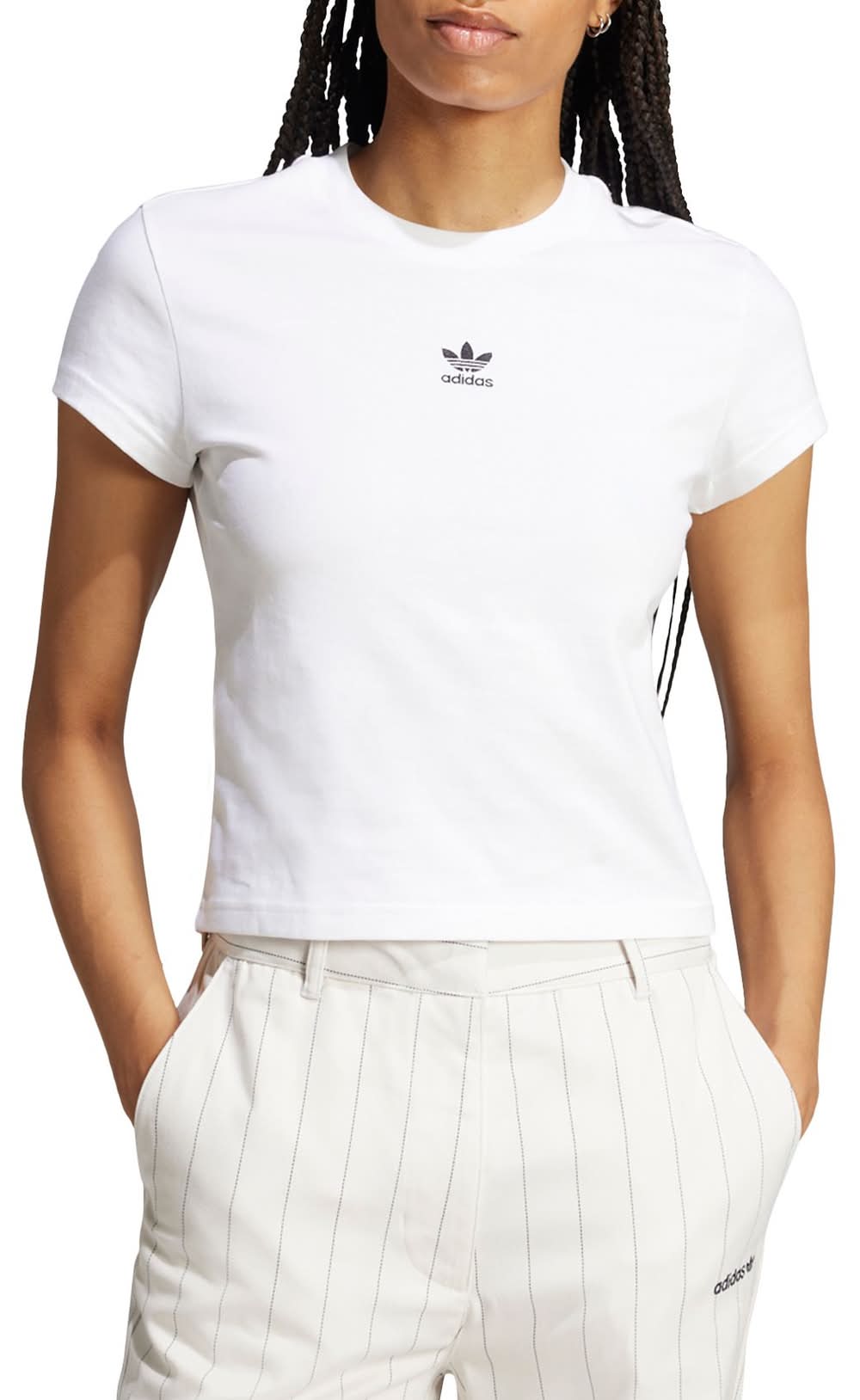 adidas Originals Women's Essentials Slim T-Shirt (White, XS)