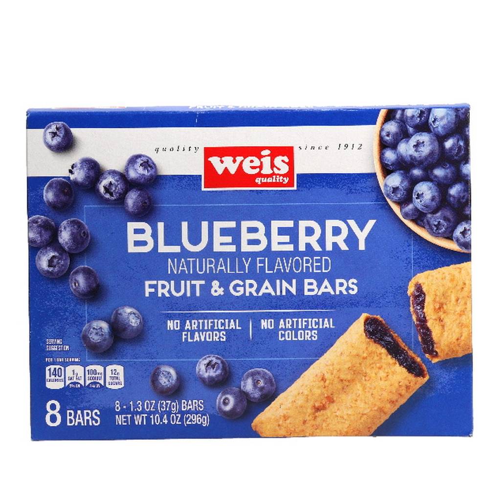 Weis Quality Fruit and Grain Bars, Blueberry (1.3 oz, 8 ct)