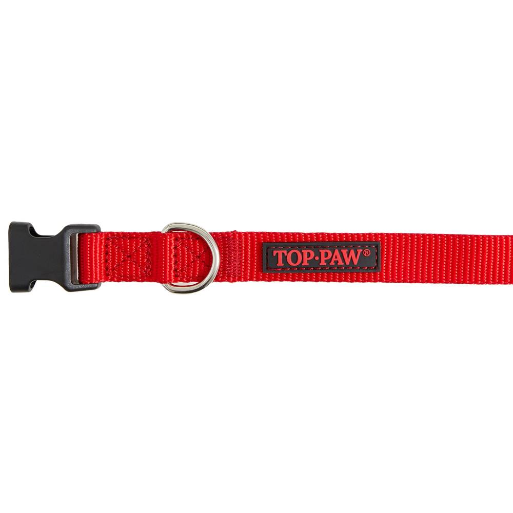 Top Paw Signature Adjustable Dog Collar (medium/red)