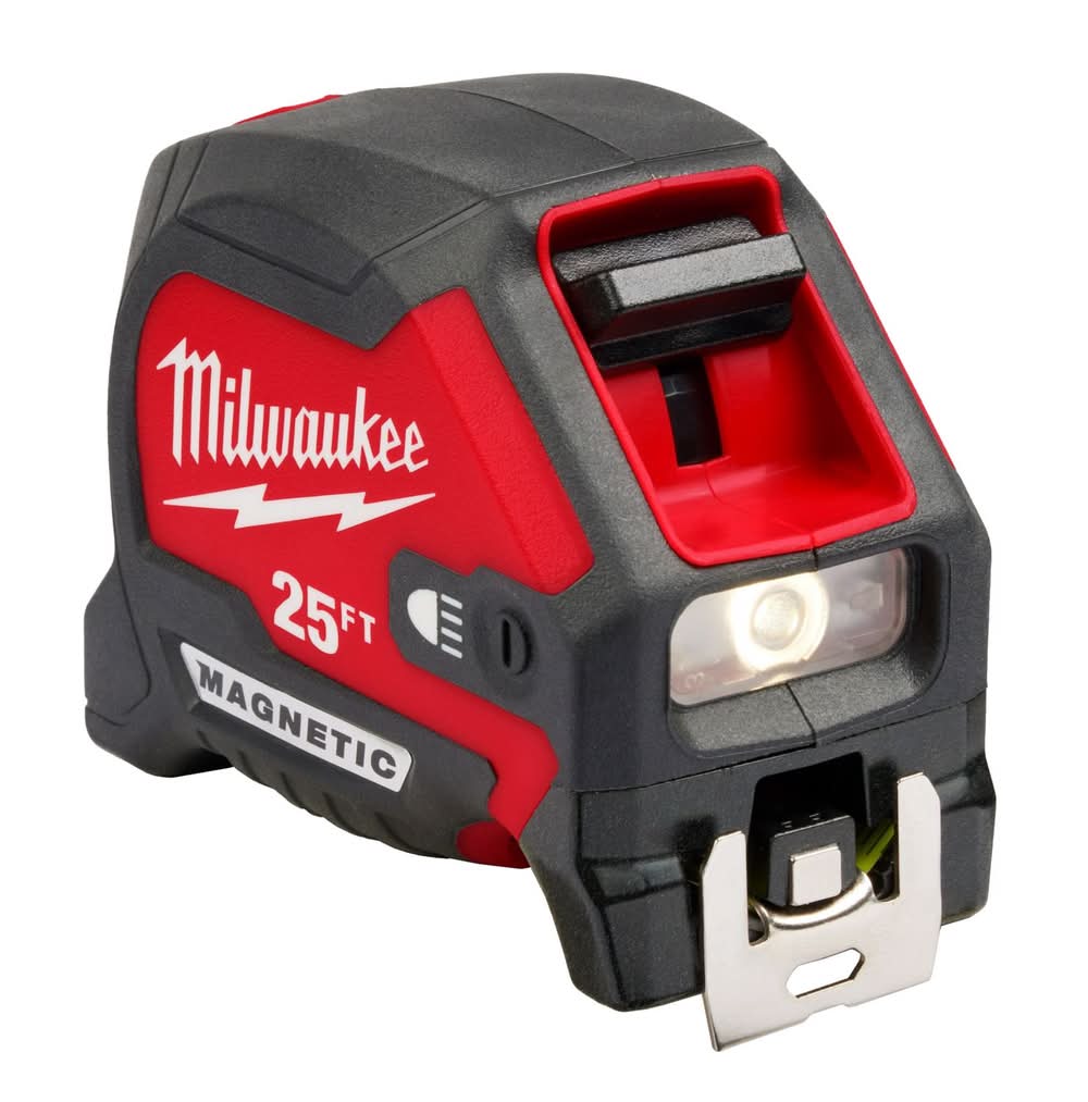 Milwaukee 25 Ft. L X 2.05 In. W Compact Wide Blade With Led Light Magnetic Tape Measure 1 Pk