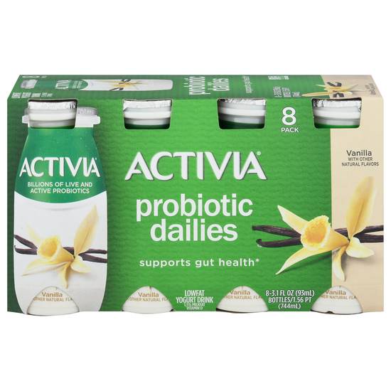 Activia Probiotic Dailies Vanilla Lowfat Yogurt Drink (8 ct, 3.1 floz)