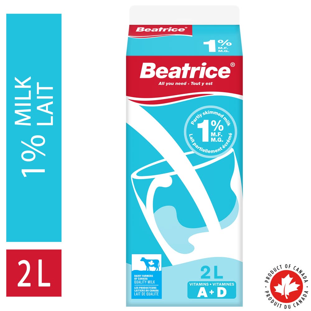 Beatrice 1% Partly Skimmed Milk (2 L)