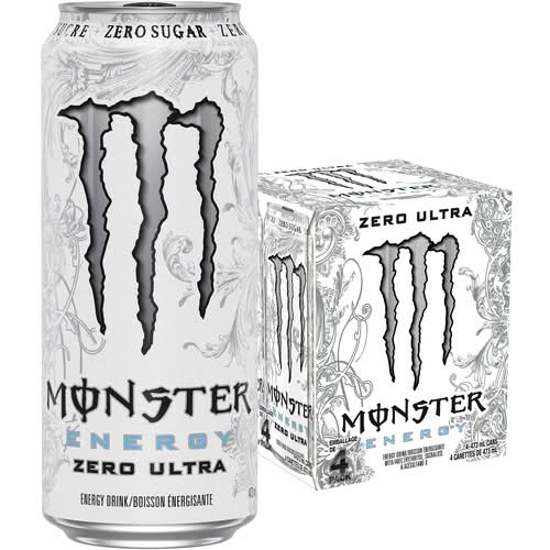 Monster Energy Boisson Énergisante Zéro Ultra 4 X 473 Ml / Monster Energy Energy Drink Zero Ultra 4 x 473 ml (cans)