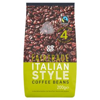 Co-op Fairtrade Italian Style Coffee Beans 200g