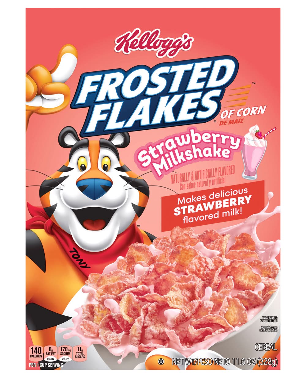 Kellogg's Frosted Flakes Cereal, Strawberry Milkshake (11.6 oz)