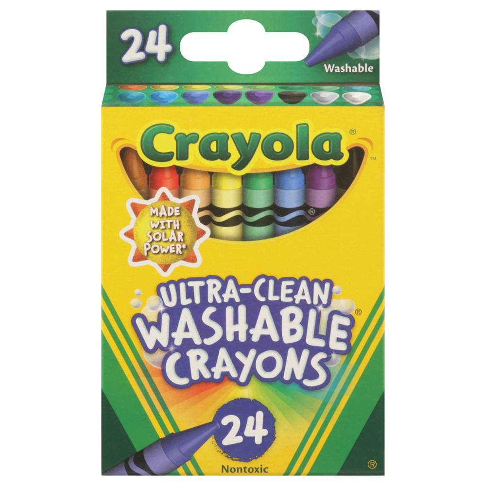 Crayola Ultra Clean Nontoxic Washable Crayons, Assorted (24 ct)